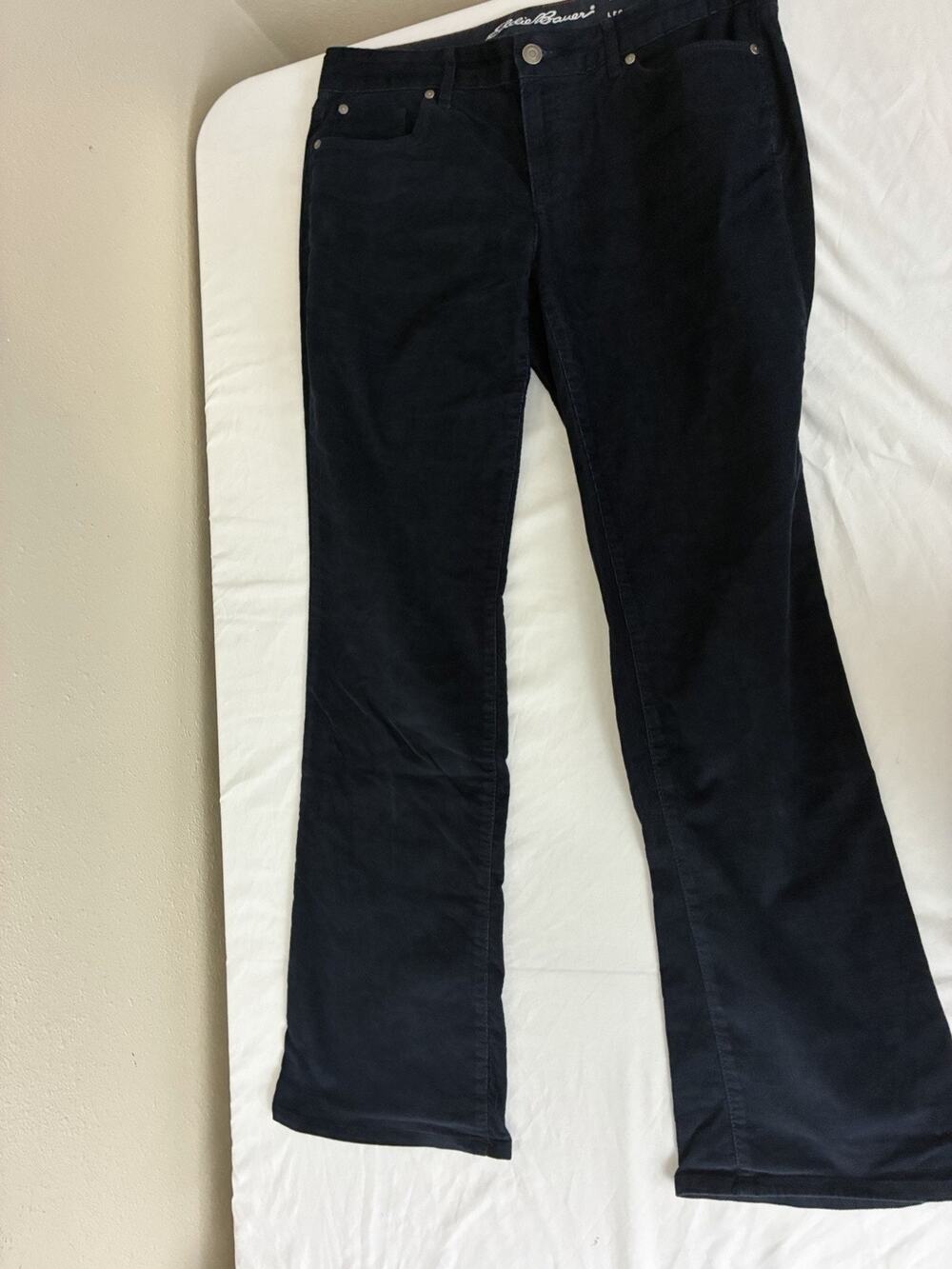 Eddie Bauer Curvy Bootcut Jeans Womens Size 10 Blue Dark Wash Denim Pants